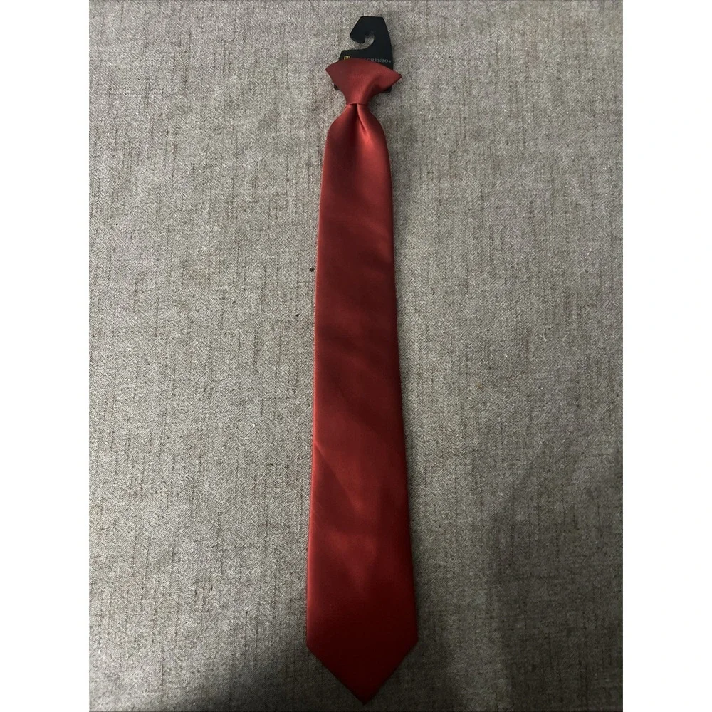 Umo Lorenzo Boy's Clip on Tie Solid Neck Tie Ages 6-9 (14